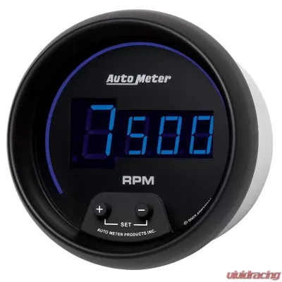 AutoMeter GAUGE; TACH; 3 3/8in.; 10K RPM; IN-DASH; DIGITAL; BLACK DIAL W/BLUE LED - 6997