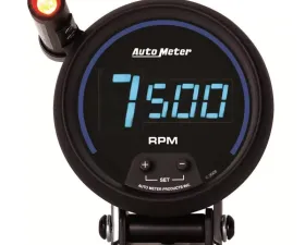 AutoMeter GAUGE; TACH; 3 3/4in.; 10K RPM; PEDESTAL W/QUICK-LITE; DIGITAL; BLK W/BLUE LED