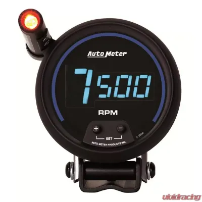 AutoMeter GAUGE; TACH; 3 3/4in.; 10K RPM; PEDESTAL W/QUICK-LITE; DIGITAL; BLK W/BLUE LED - 6999