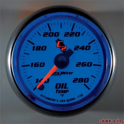 AutoMeter GAUGE; OIL TEMP; 2 1/16in.; 140-280deg.F; DIGITAL STEPPER MOTOR; C2 - 7156