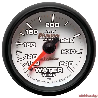 AutoMeter GAUGE; WATER TEMP; 2 1/16in.; 120-240deg.F; MECHANICAL; PHANTOM II - 7532