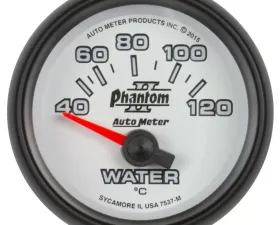 AutoMeter GAUGE; WATER TEMP; 2 1/16in.; 40-120deg.C; ELECTRIC; PHANTOM II
