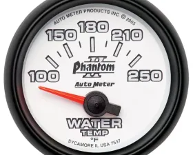 AutoMeter GAUGE; WATER TEMP; 2 1/16in.; 100-250deg.F; ELECTRIC; PHANTOM II