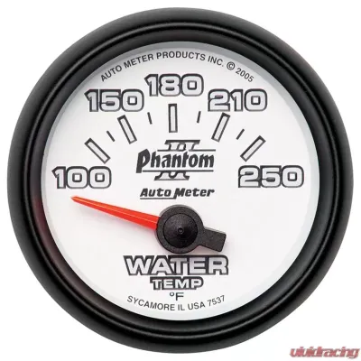 AutoMeter GAUGE; WATER TEMP; 2 1/16in.; 100-250deg.F; ELECTRIC; PHANTOM II - 7537