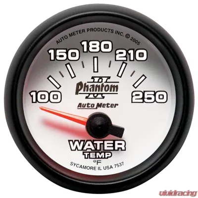 AutoMeter GAUGE; WATER TEMP; 2 1/16in.; 100-250deg.F; ELECTRIC; PHANTOM II - 7537