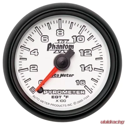 AutoMeter GAUGE; PYROMETER (EGT); 2 1/16in.; 1600deg.F; DIGITAL STEPPER MOTOR; PHANTOM II - 7544