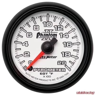 AutoMeter GAUGE; PYROMETER (EGT); 2 1/16in.; 2000deg.F; DIGITAL STEPPER MOTOR; PHANTOM II - 7545