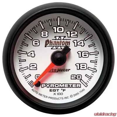 AutoMeter GAUGE; PYROMETER (EGT); 2 1/16in.; 2000deg.F; DIGITAL STEPPER MOTOR; PHANTOM II - 7545