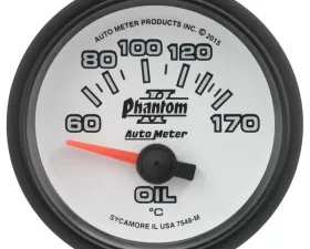 AutoMeter GAUGE; OIL TEMP; 2 1/16in.; 60-170deg.F; ELECTRIC; PHANTOM II