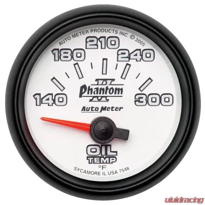 AutoMeter GAUGE; OIL TEMP; 2 1/16in.; 140-300deg.F; ELECTRIC; PHANTOM II - 7548