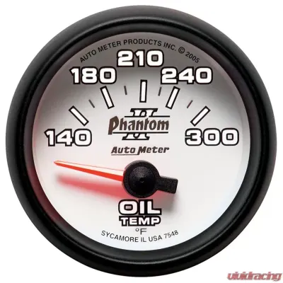 AutoMeter GAUGE; OIL TEMP; 2 1/16in.; 140-300deg.F; ELECTRIC; PHANTOM II - 7548
