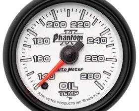 AutoMeter GAUGE; OIL TEMP; 2 1/16in.; 140-280deg.F; DIGITAL STEPPER MOTOR; PHANTOM II