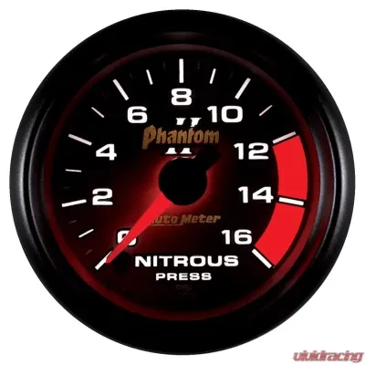 AutoMeter GAUGE; NITROUS PRESSURE; 2 1/16in.; 1600PSI; DIGITAL STEPPER MOTOR; PHANTOM II - 7574