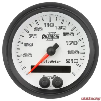 AutoMeter GAUGE; SPEEDOMETER; 3 3/8in.; 225KM/H; GPS; PHANTOM II - 7580-M