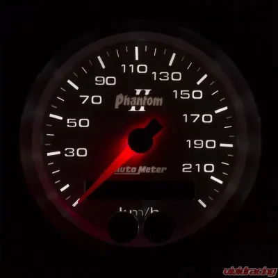 AutoMeter GAUGE; SPEEDOMETER; 3 3/8in.; 225KM/H; GPS; PHANTOM II - 7580-M