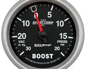 AutoMeter GAUGE; VAC/BOOST; 2 5/8in.; 30INHG-20PSI; MECHANICAL; SPORT-COMP II