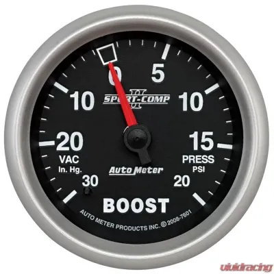 AutoMeter GAUGE; VAC/BOOST; 2 5/8in.; 30INHG-20PSI; MECHANICAL; SPORT-COMP II - 7601