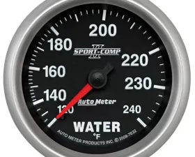 AutoMeter GAUGE; WATER TEMP; 2 5/8in.; 120-240deg.F; MECHANICAL; SPORT-COMP II