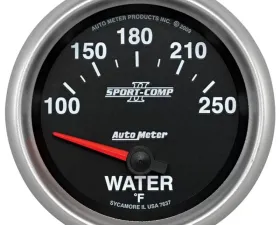 AutoMeter GAUGE; WATER TEMP; 2 5/8in.; 100-250deg.F; ELECTRIC; SPORT-COMP II