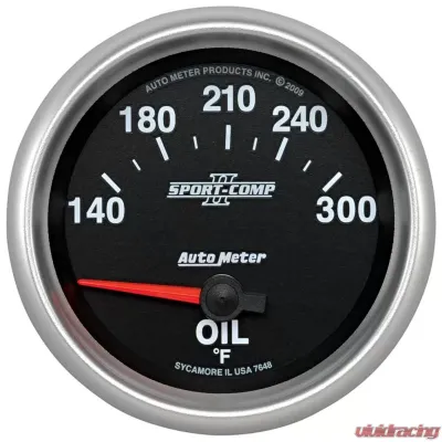 AutoMeter GAUGE; OIL TEMP; 2 5/8in.; 140-300deg.F; ELECTRIC; SPORT-COMP II - 7648