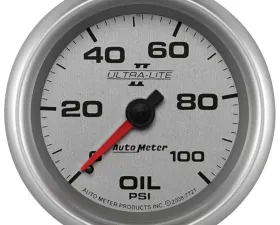 AutoMeter GAUGE; OIL PRESSURE; 2 5/8in.; 100PSI; MECHANICAL; ULTRA-LITE II