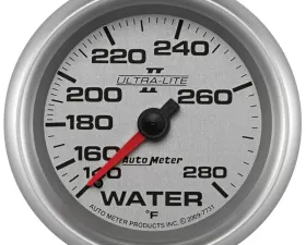 AutoMeter GAUGE; WATER TEMP; 2 5/8in.; 140-280deg.F; MECHANICAL; ULTRA-LITE II
