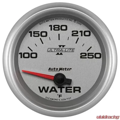 AutoMeter GAUGE; WATER TEMP; 2 5/8in.; 100-250deg.F; ELECTRIC; ULTRA-LITE II - 7737