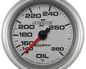 AutoMeter GAUGE; OIL TEMP; 2 5/8in.; 140-280deg.F; MECHANICAL; ULTRA-LITE II