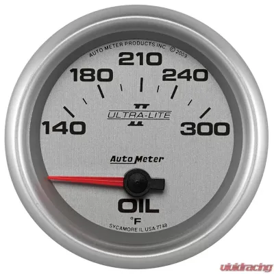 AutoMeter GAUGE; OIL TEMP; 2 5/8in.; 140-300deg.F; ELECTRIC; ULTRA-LITE II - 7748