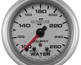 AutoMeter GAUGE; WATER TEMP; 2 5/8in.; 260deg.F; STEPPER MOTOR W/PEAK/WARN; ULTRA-LITE II