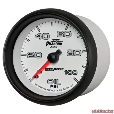 AutoMeter GAUGE; OIL PRESSURE; 2 5/8in.; 100PSI; MECHANICAL; PHANTOM II - 7821