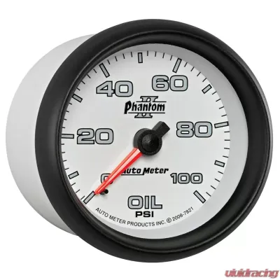 AutoMeter GAUGE; OIL PRESSURE; 2 5/8in.; 100PSI; MECHANICAL; PHANTOM II - 7821