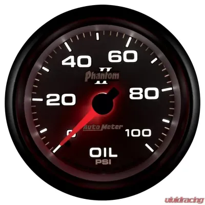 AutoMeter GAUGE; OIL PRESSURE; 2 5/8in.; 100PSI; MECHANICAL; PHANTOM II - 7821
