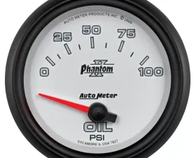 AutoMeter GAUGE; OIL PRESSURE; 2 5/8in.; 100PSI; ELECTRIC; PHANTOM II