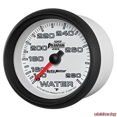 AutoMeter GAUGE; WATER TEMP; 2 5/8in.; 140-280deg.F; MECHANICAL; PHANTOM II - 7831