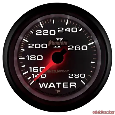 AutoMeter GAUGE; WATER TEMP; 2 5/8in.; 140-280deg.F; MECHANICAL; PHANTOM II - 7831