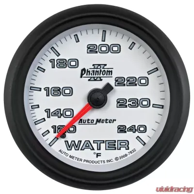 AutoMeter GAUGE; WATER TEMP; 2 5/8in.; 120-240deg.F; MECHANICAL; PHANTOM II - 7832