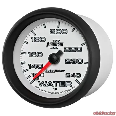AutoMeter GAUGE; WATER TEMP; 2 5/8in.; 120-240deg.F; MECHANICAL; PHANTOM II - 7832