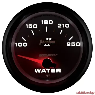 AutoMeter GAUGE; WATER TEMP; 2 5/8in.; 100-250deg.F; ELECTRIC; PHANTOM II - 7837