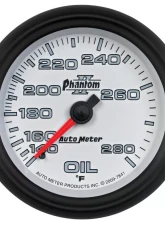 AutoMeter GAUGE; OIL TEMP; 2 5/8in.; 140-280deg.F; MECHANICAL; PHANTOM II                                     - 7841 - Image 6