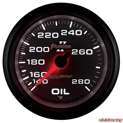 AutoMeter GAUGE; OIL TEMP; 2 5/8in.; 140-280deg.F; MECHANICAL; PHANTOM II - 7841