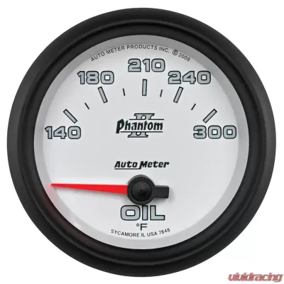 AutoMeter GAUGE; OIL TEMP; 2 5/8in.; 140-300deg.F; ELECTRIC; PHANTOM II - 7848