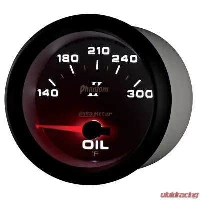 AutoMeter GAUGE; OIL TEMP; 2 5/8in.; 140-300deg.F; ELECTRIC; PHANTOM II - 7848