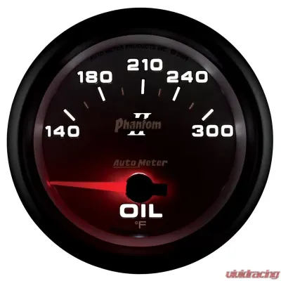 AutoMeter GAUGE; OIL TEMP; 2 5/8in.; 140-300deg.F; ELECTRIC; PHANTOM II - 7848