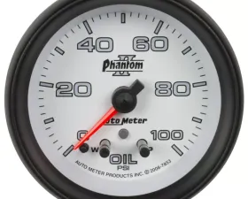 AutoMeter GAUGE; OIL PRESS; 2 5/8in.; 100PSI; STEPPER MOTOR W/PEAK/WARN; PHANTOM II