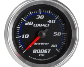 AutoMeter GAUGE; BOOST; 2 5/8in.; 60PSI; MECHANICAL; COBALT