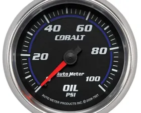 AutoMeter GAUGE; OIL PRESSURE; 2 5/8in.; 100PSI; MECHANICAL; COBALT