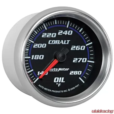 AutoMeter GAUGE; OIL TEMP; 2 5/8in.; 140-280deg.F; MECHANICAL; COBALT - 7941