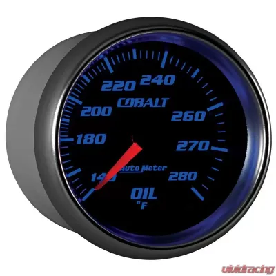 AutoMeter GAUGE; OIL TEMP; 2 5/8in.; 140-280deg.F; MECHANICAL; COBALT - 7941