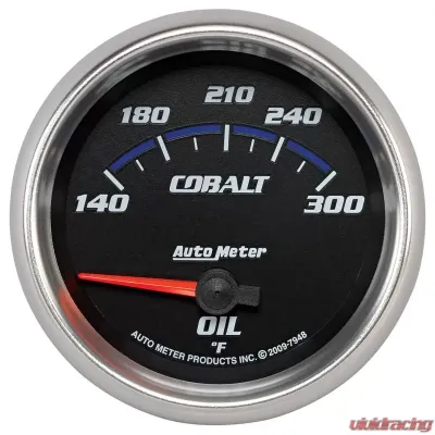 AutoMeter GAUGE; OIL TEMP; 2 5/8in.; 140-300deg.F; ELECTRIC; COBALT - 7948